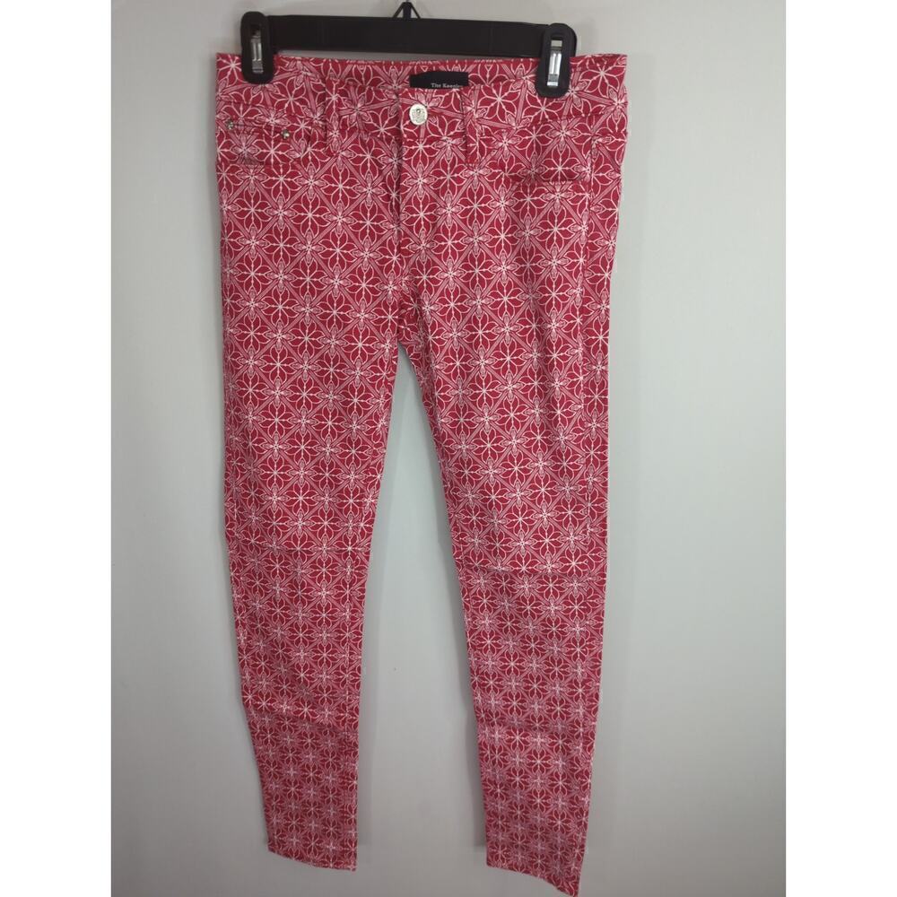 The Kooples Skin Women's Floral Cotton Stretch Skinny Jeans Pink White Size 27